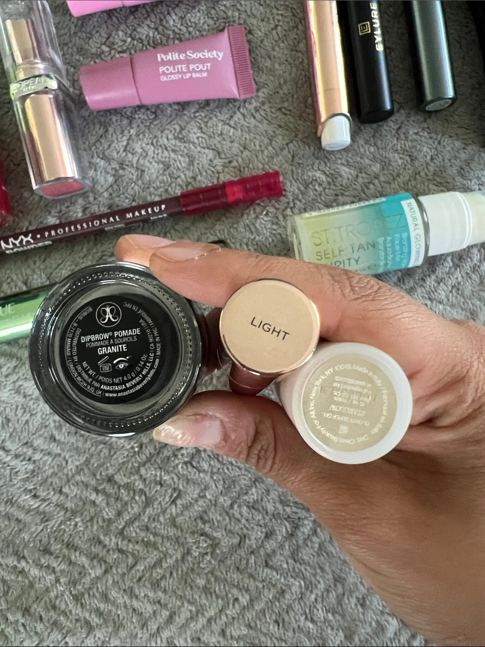 Used Makeup Lot Assorted Prestige Brands Eyes Face Brows Lips 20 Piece